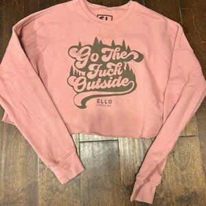 ELLO Supply Co. Graphic Pink Crop Top